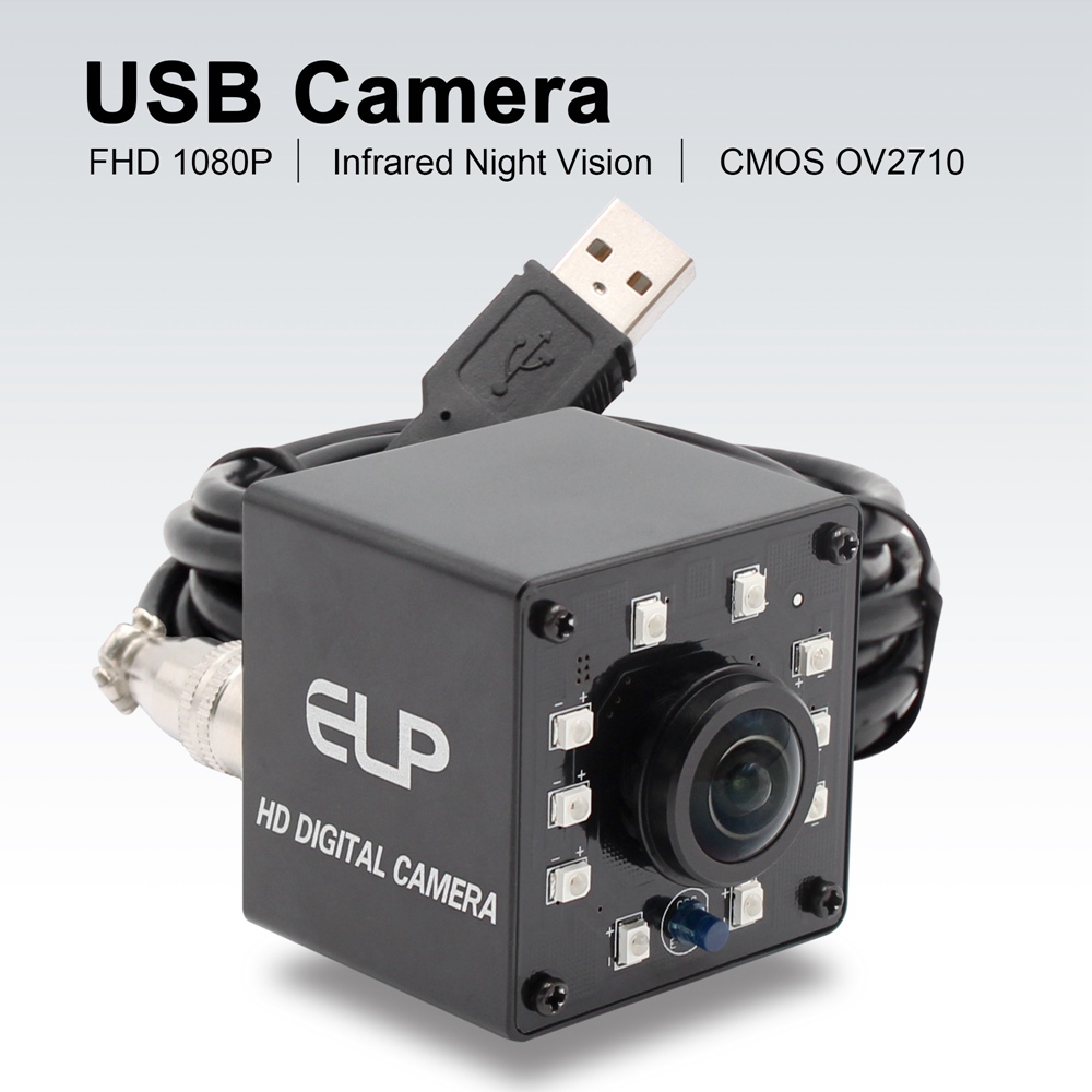 ELP USB2.0/1.1 Full HD 360 Degrees Camera Video 10 LED Night Vision Free Driver Webcam Camera Web Cam For PC Laptop